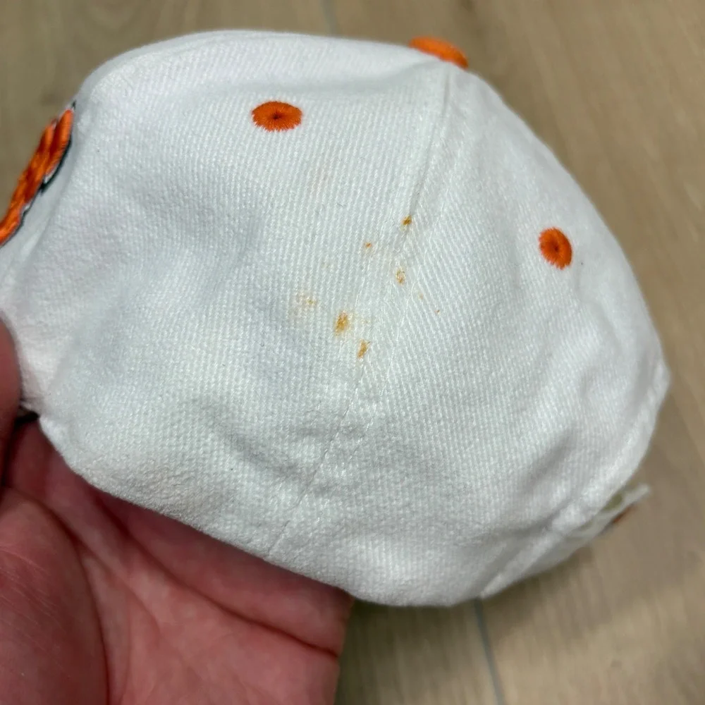 Vintage Tennessee Volunteers Vols Hat White Orange Strap Adjustable Cap Y2K